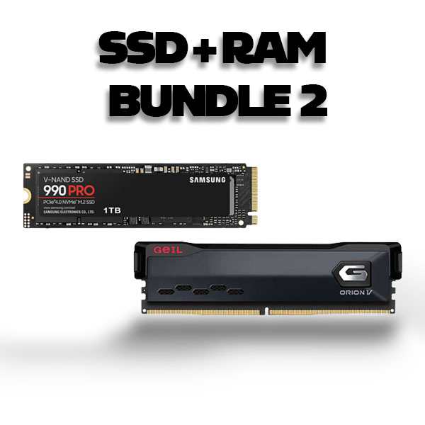 SSD + RAM COMBO DEALS 2 (Samsung 990 PRO 1TB M.2 NVMe Gen4 SSD with Heatsink, GeIL ORION 32GB 5600MHz DDR5 Memory Grey)