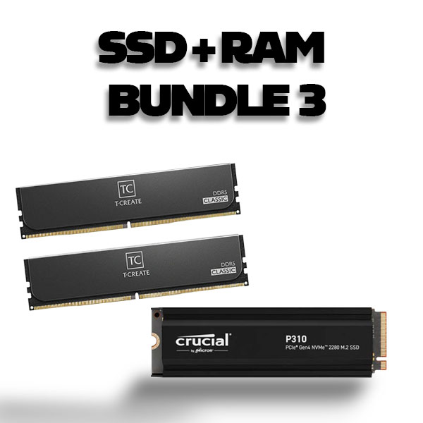 SSD + RAM COMBO DEALS 3 (TeamGroup T-Create Classic DDR5 32GB (16GB x 2) 6400MHz CL52 RAM, Crucial P310 1TB PCIe Gen4 NVMe 2280 M.2 with heatsink)
