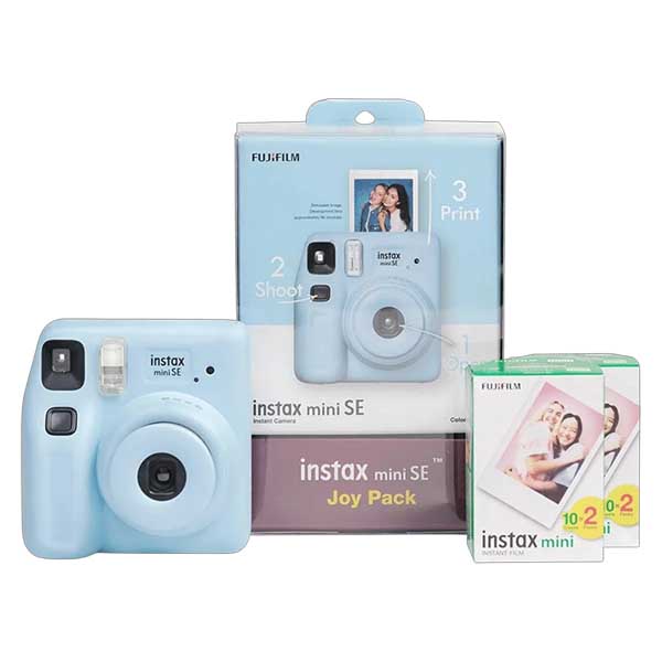 FUJIFILM Instax Mini SE Joy Pack Instant Camera with 40 Shots (Blue)