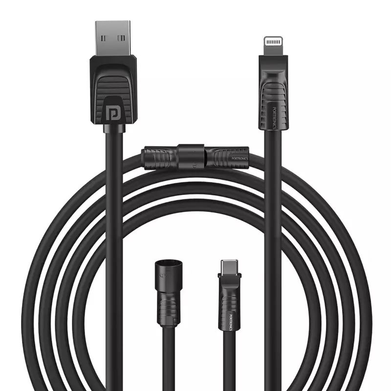 Portronics Konnect Tetra 60W 4 in 1 Multi Functional Fast Charging Cable