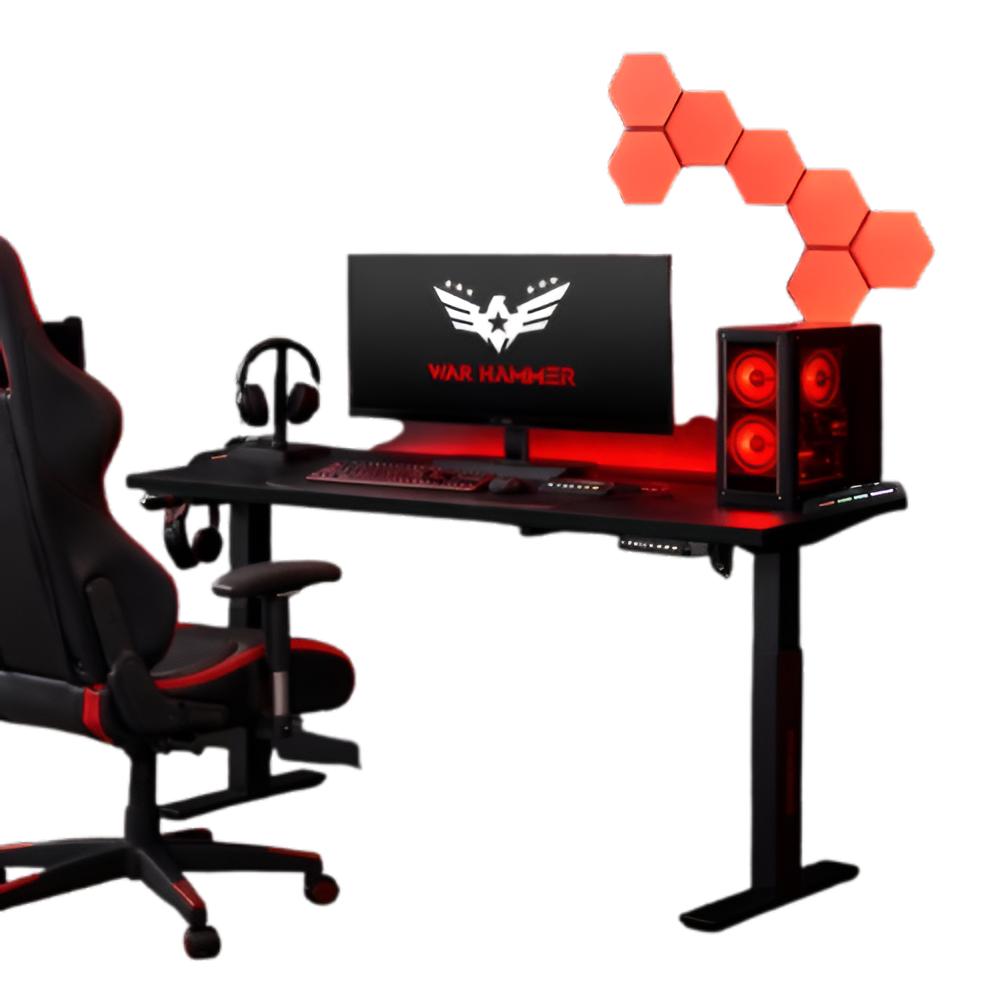 WAR HAMMER RGB Warstation Carbonfibre Automatic Height Adjustable Sit Stand Desk