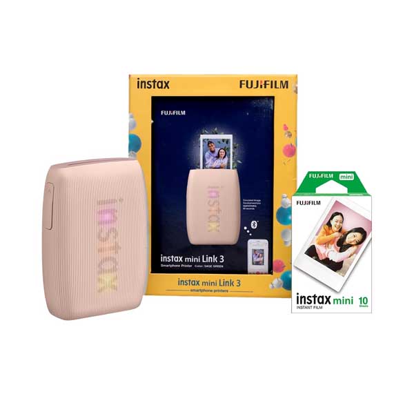 Fujifilm instax Mini Link 3 Smartphone Photo Printer Starter Kit (Rose Pink)