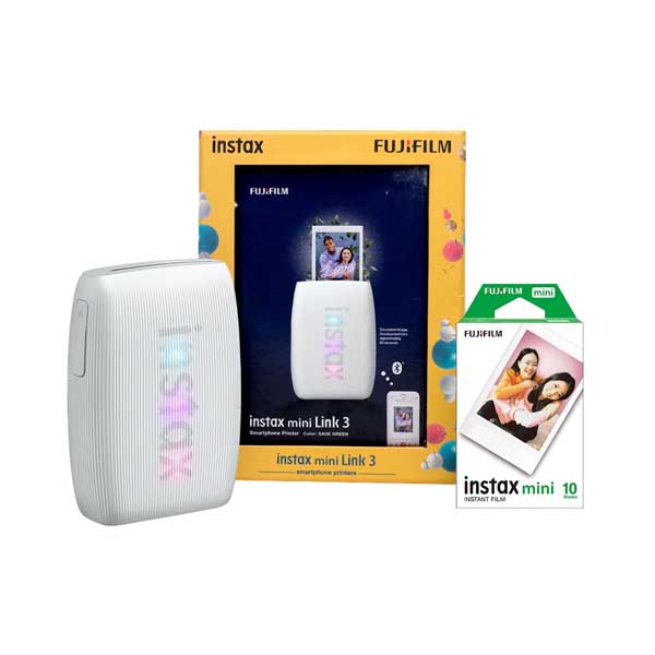 Fujifilm instax Mini Link 3 Smartphone Photo Printer Starter Kit (White)