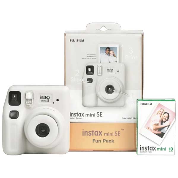 FUJIFILM Instax Mini SE Joy Pack Instant Camera with 40 Shots (Gray)
