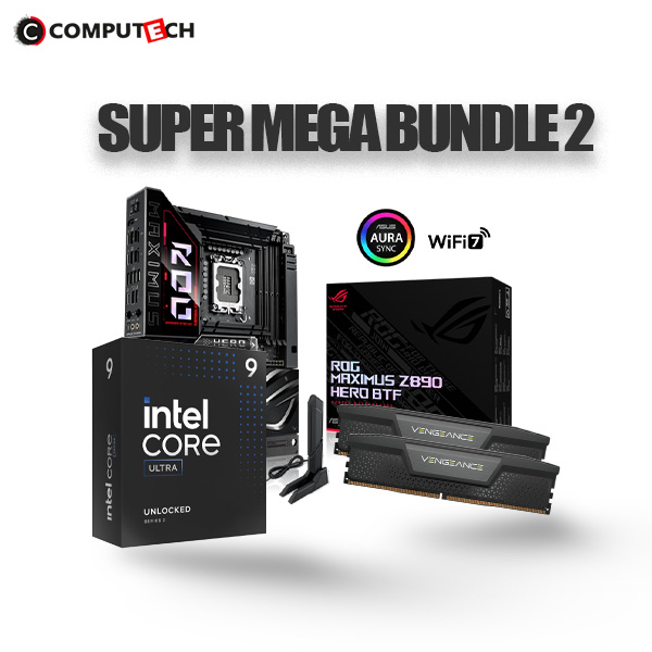 SUPER MEGA BUNDLE 2, (ASUS ROG MAXIMUS Z890 HERO BTF, Intel Core Ultra 9 285K, CORSAIR VENGEANCE 96GB (2x48GB) 6000MHz CL30)
