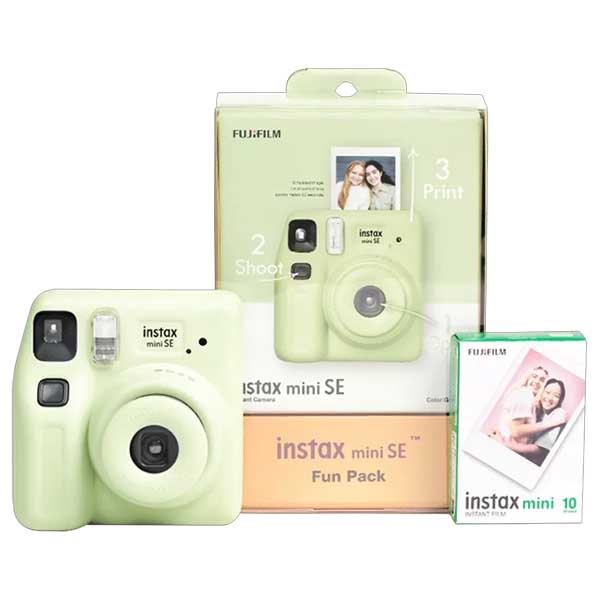 FUJIFILM Instax Mini SE Joy Pack Instant Camera with 40 Shots (Green)