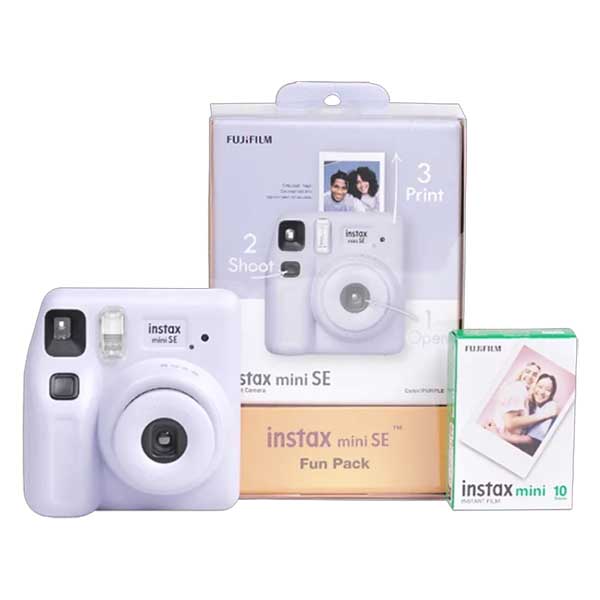 FUJIFILM Instax Mini SE Joy Pack Instant Camera with 40 Shots (Purple)