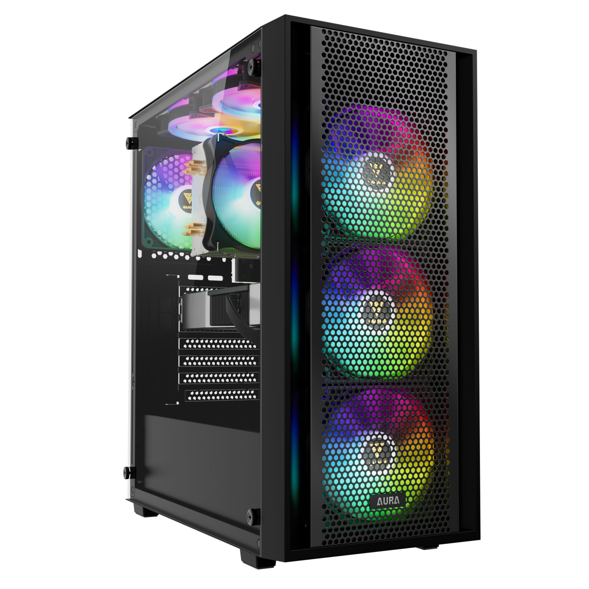 Gamdias Aura GC2 Elite ARGB (ATX) Mid Tower Cabinet (Black)