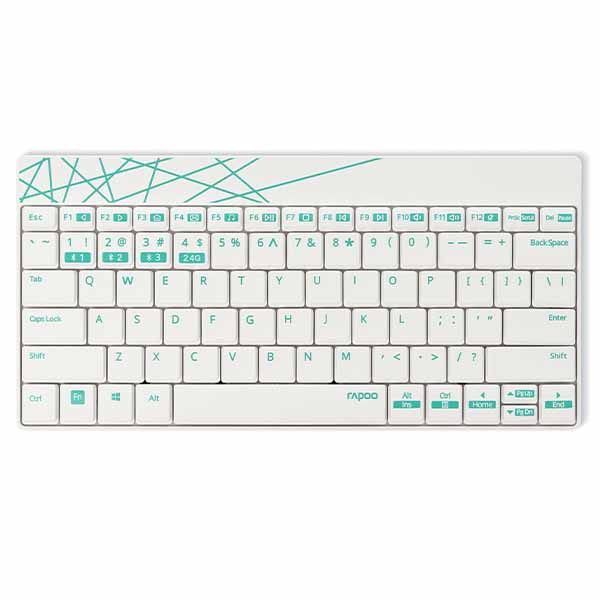 Rapoo 8000M Multi-Mode Keyboard &amp; Mouse (White)