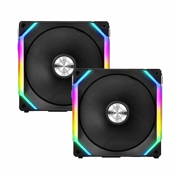 Lian Li Uni Fan SL140 Black ARGB Cabinet Fan (Dual Pack)