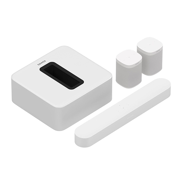 Sonos 5.1 Surround Set – Sonos Beam, Sub & 2 One SL (Black) - White