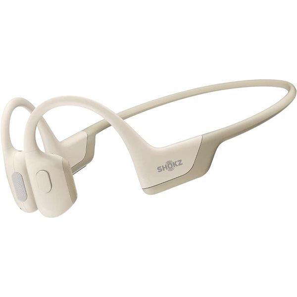 Shokz OpenRun Pro Premium Bone Conduction Open-Ear Bluetooth Sport Headphones (Beige)
