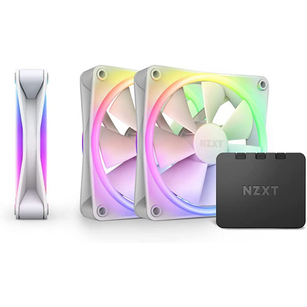 NZXT F120 RGB Duo White - 120mm PWM RGB Cabinet Fan (Triple Pack)