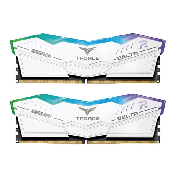 TeamGroup T-Force Delta RGB 32GB (16GBx2) DDR5 5200MHz Desktop RAM (White)
