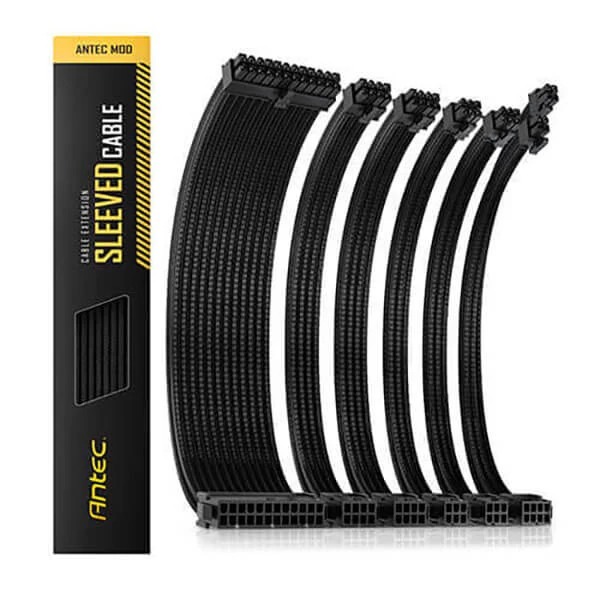 Antec Sleeved Extension PSU Cable Kit (Black)