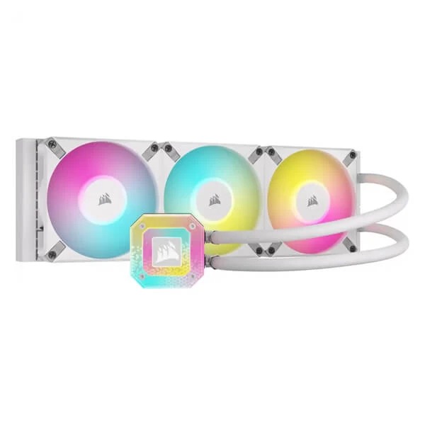Corsair ICUE H150i Elite Capellix XT RGB All In One 360mm CPU Liquid Cooler (White)