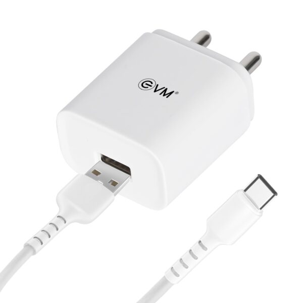 EVM USB SMART CHARGER - TYPE-C CABLE, White