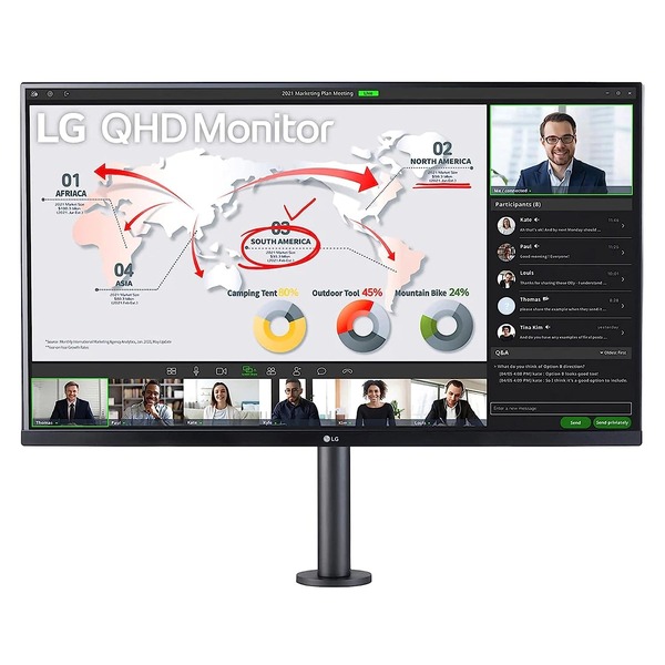 LG Ultrafine 32" (81.28cm) IPS QHD 2560 x 1440 Pixels Monitor with Ergo Stand | HDR10 | USB Type-C |Color Calibrated | MAXXAUDIO® Speaker | Ergonomic Stand (32QP880N-B)