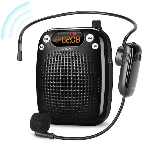 Shidu S611 - Wireless Portable Voice Amplifier with LED Display (Black)