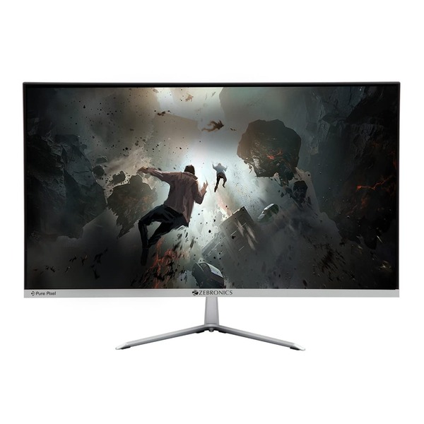 Zebronics 68.5cms 27inch Widescreen Monitor, IPS, Ultra Slim, FHD 1920x1080 Pixels, HDMI, VGA, 250nits, Built in Speaker, Wall mountable, 75hz - ZEB-A27FHD LED, Black