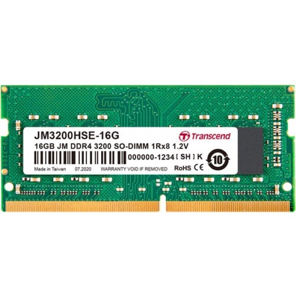Transcend JetRam 16GB (1 x 16GB) DDR4 3200MHz CL22 SO-DIMM Laptop RAM