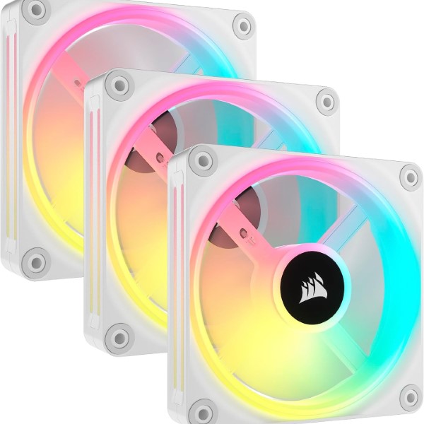 Corsair iCUE Link QX120 RGB Cabinet Fan White (Triple Pack)