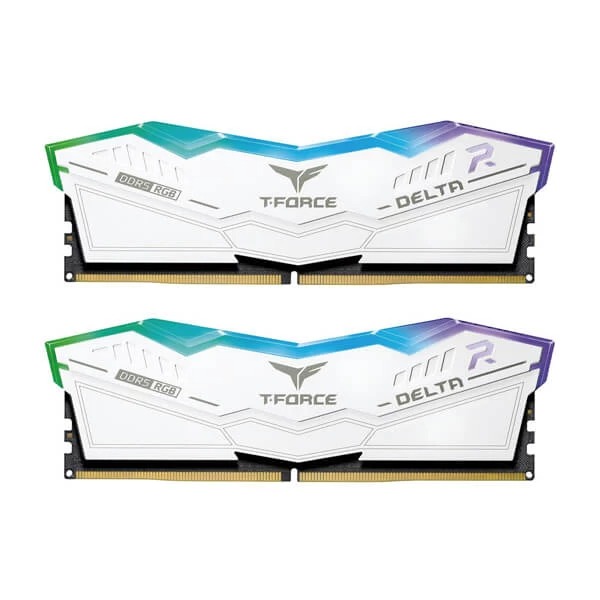 TeamGroup T-Force Delta RGB 64GB (32GBx2) DDR5 5200MHz CL40 Desktop RAM (White)