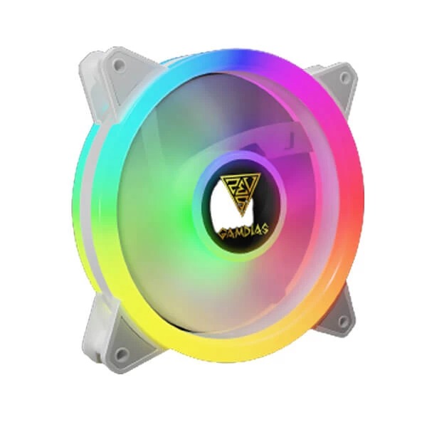 Gamdias Aeolus M2-1204R 120mm (4-in-1 Pack) ARGB Cabinet Fan (White)