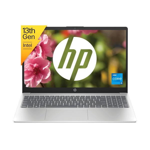 HP Laptop 15, 13th Gen Intel Core i5-1335U, 15.6-inch (39.6 cm), FHD, 16GB DDR4, 512GB SSD, Intel Iris Xe Graphics, FHD Camera w/Privacy Shutter (Win 11, MSO 2021, Silver, 1.59 kg), fd0013TU