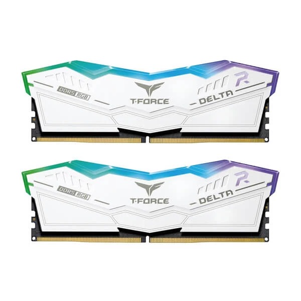 TeamGroup T-Force Delta RGB 64GB (32GBx2) DDR5 6000MHz CL38 Desktop RAM (White)