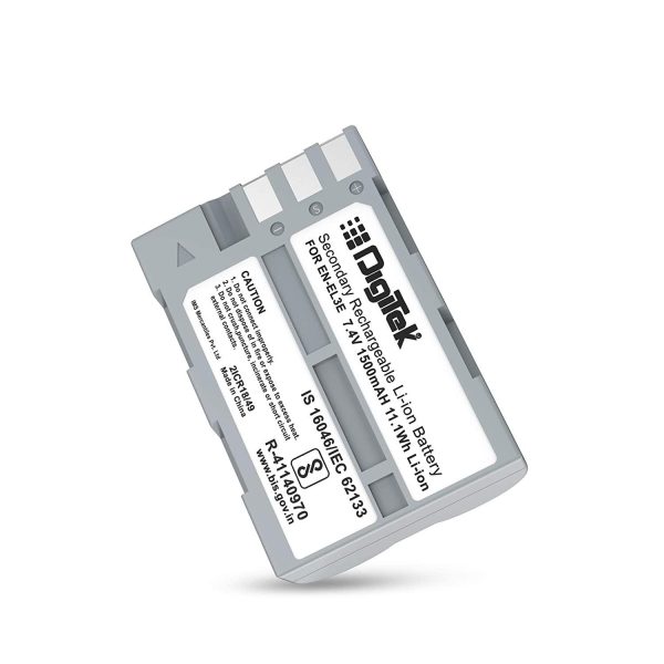 DIGITEK (ENEL 3E) Rechargeable Li-ion (1500mAh) Battery Packs for Nikon Digital Camera