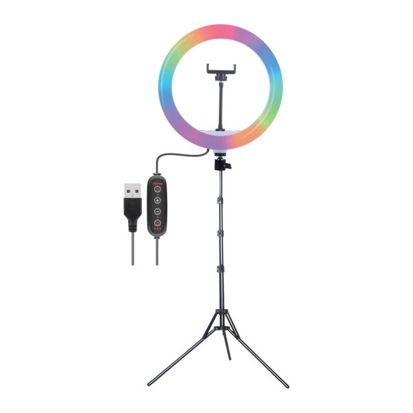 Digitek DRL-14C RGB 31cm LED Ring Light with 5 feet Stand for Photo & Video Shoot & More