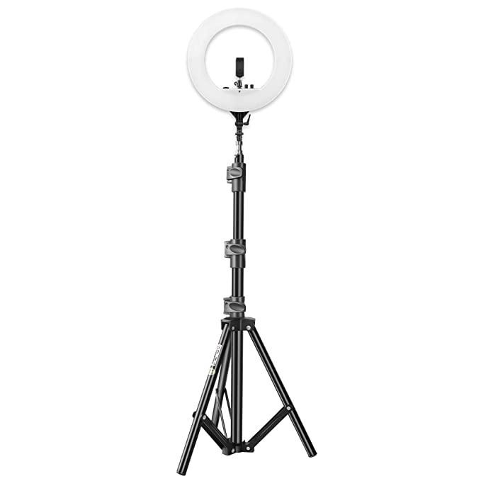 Digitek DRL-18H C Professional 46 CM (18" inch) Big LED Ring Light with Stand, 2 color modes Dimmable Lighting