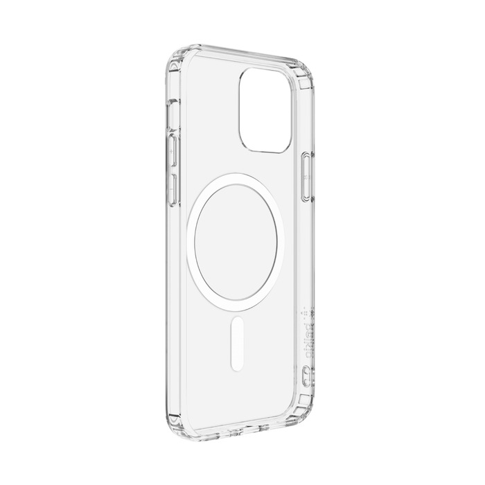 Belkin TPU Magnetic Protective Clear Case, Lightweight Design, MagSafe Compatible, Anti-Microbial Coating for iPhone 12, iPhone 12 Pro (Reduces Bacteria by 99%), Screen-Down Protection