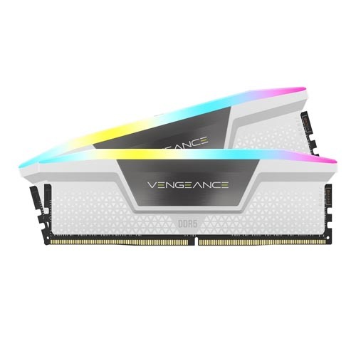 Corsair VENGEANCE RGB 64GB (2x32GB) DDR5 DRAM 6000MHz CL30 RAM Kit (White)
