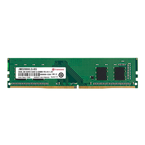 Transcend JetRam 8GB (1 X 8GB) DDR4 3200 MHz CL22 Desktop RAM (JM3200HLG-8G)
