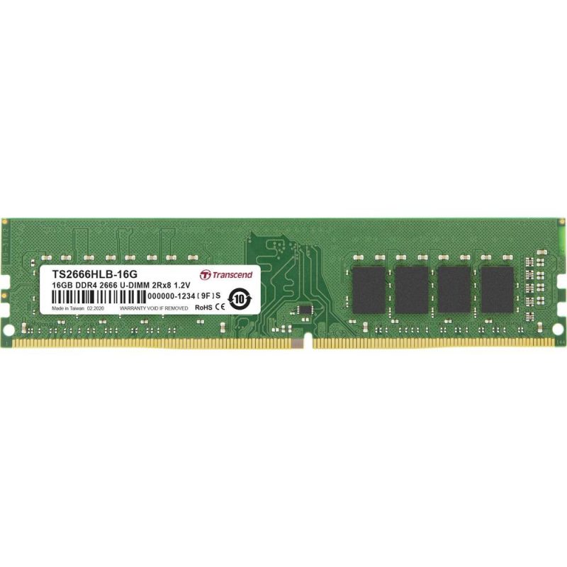 Transcend 16GB (1 X 16GB) DDR4 2666 U-DIMM 2Rx8 1Gx8 CL19 1.2V RAM