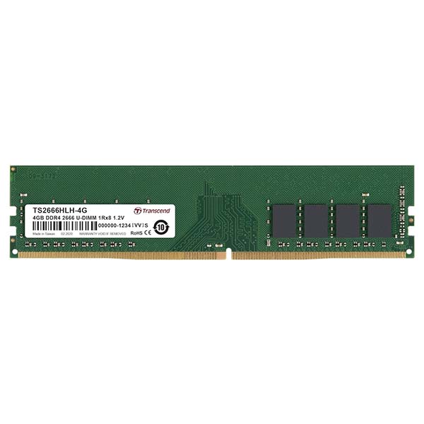 Transcend 4GB (1 X 4GB) DDR4 2666MHz U-DIMM 1Rx8 512Mx8 CL19 1.2V RAM