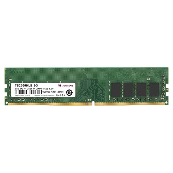 Transcend 8GB (1 X 8GB) DDR4 2666MHz U-DIMM 1Rx8 1Gx8 CL19 1.2V RAM