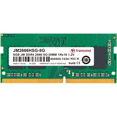 Transcend 8GB (1 X 8GB) JetRam DDR4 2666 MHz 1Rx16 CL19 SO-DIMM Laptop RAM