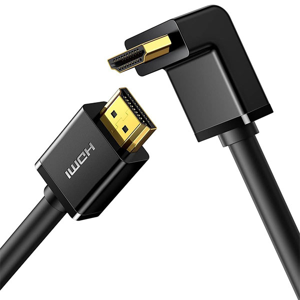 UGREEN HDMI Cable Right Angle 4K 90 Degree HDMI Cord High Speed Down Angle HDMI 2.0 Cable, 4K@60Hz HD 3D 1080P ARC Compatible for Laptop Monitor Nintendo Switch Xbox PS5 PC TV 6.6FT