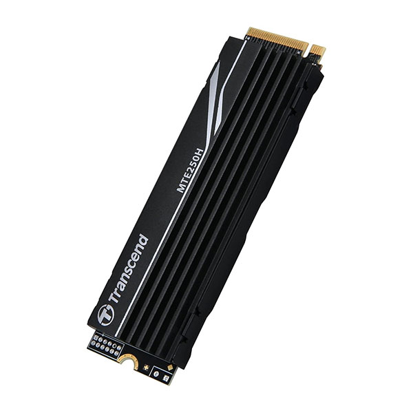 Transcend 1TB MTE250H NVMe PCIe M.2 SSD Gen4 x4, 3D NAND Flash with Aluminum heatsink (Read/Write - up to 7,200/6,200 MB/s)