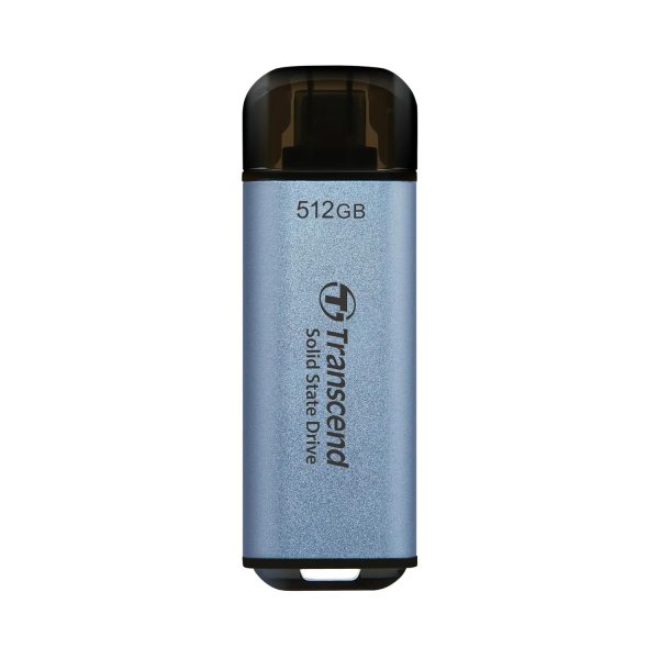 Transcend 300C 512GB USB C Portable External SSD/Solid State Drive, Up to 1,050 MB/s, 5 Yr Warranty, Sky Blue, for iPhone 15 pro max, MacBook, Ipda, Desktop and Laptop TS512GESD300C
