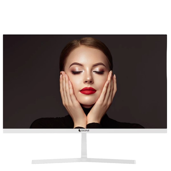 Coconut 24 Inch LED Frameless Ultra slim HD Monitor, 75Hz Refresh Rate, 1080p - White