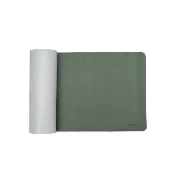 Coconut DM01 Reversible Desktop Mat Vegan PU Leather, Splashproof desk mat, Anti-skid, Anti-Slip, Reversible (Grey+Green)