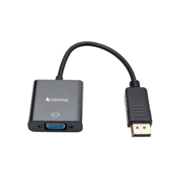 Coconut DP TO VGA Crystal-Clear Connectivity: Unleash Visual Brilliance with our DP to VGA Cable – Premium Chipset, Durable ABS Build, and Vibrant 1080p Resolution