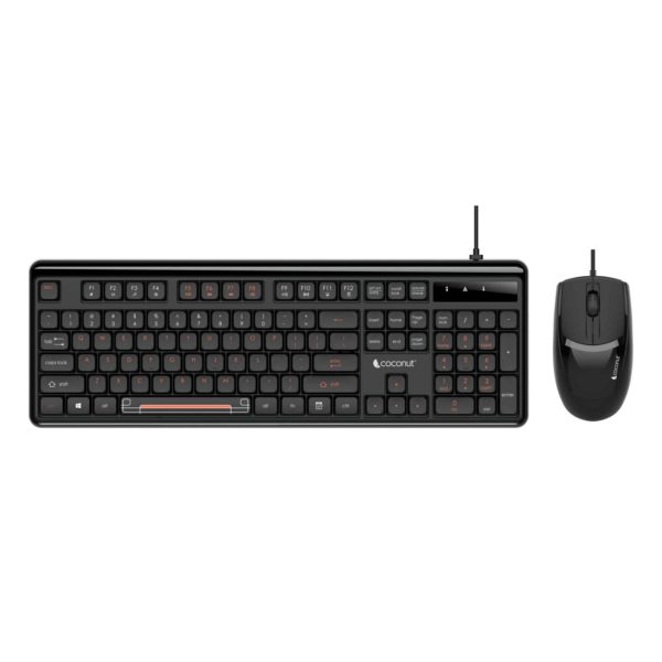 Coconut K28 Velvet Wired Keyboard Mouse Combo (Black)