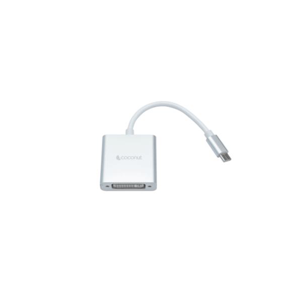 Coconut Type C to DVI Converter Strong Metal Enclosure, High Quality Chipset, Super Portable, 4K Resolution