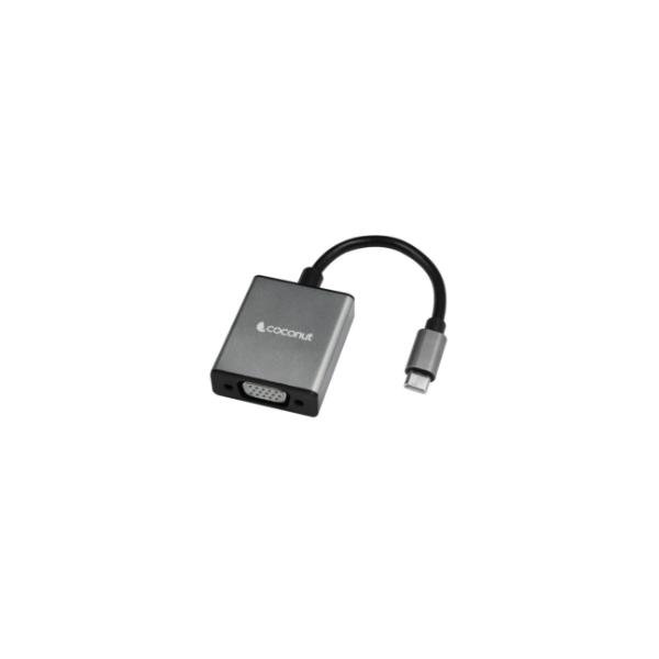 Coconut Type C to VGA Converter Strong Metal Enclosure, High Quality Chipset, Super Portable, 4K Resolution
