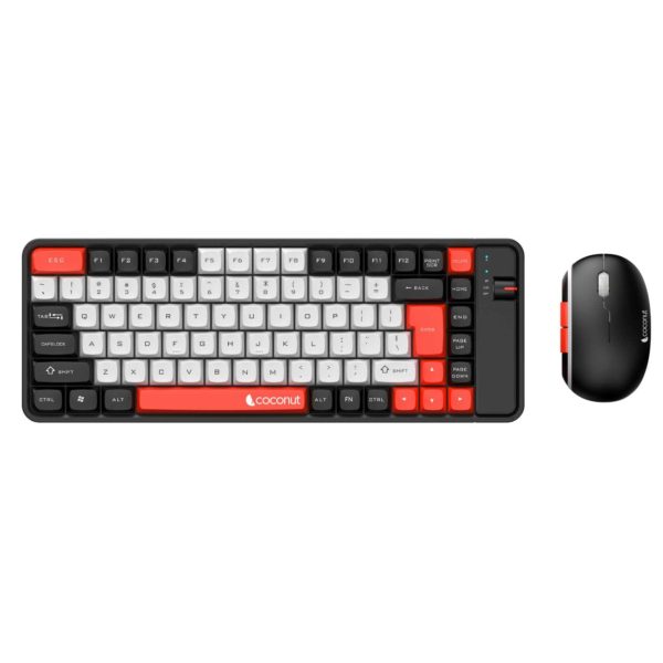 Coconut Pearl Wireless Keyboard Mouse Combo (Red Black)
